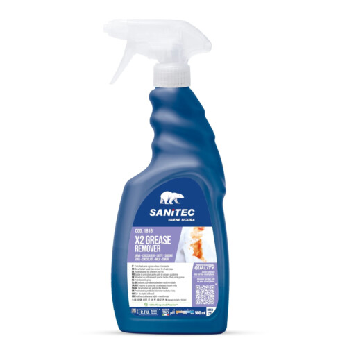 Sanitec Greasy Remover X2 καθαριστικών λεκέδων για λάδια και λίπη με επιφανειοδραστικά και ένζυμα 0,5L