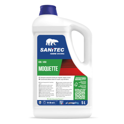 Sanitec Moquette συμπυκνωμένο αλκαλικό καθαριστικό για μοκέτες, χαλιά και υφάσματα 5L