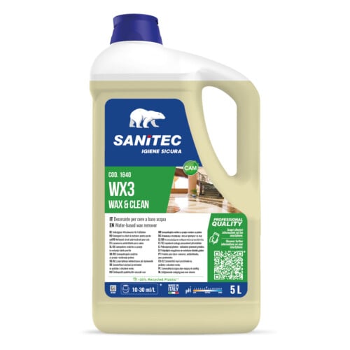 Sanitec Wax & Clean WX3 καθαριστικό - συντηρητικό γυαλιστικό κερί για επιστρωμένα δάπεδα 5L