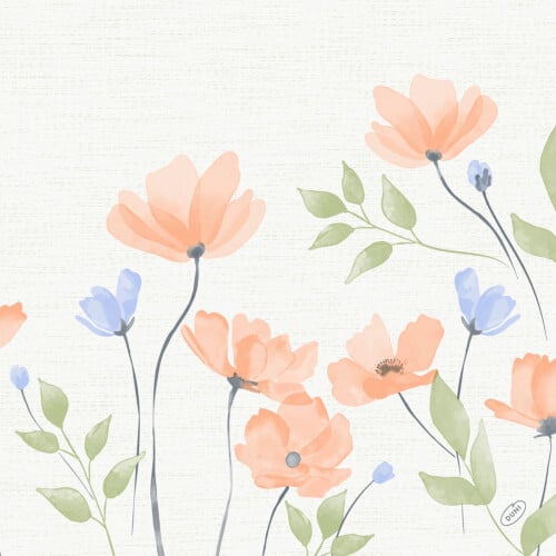 Duni Bio Dunisoft πετσέτα Bunny Bloom 40x40cm 60τεμ.