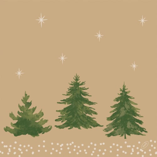 Duni Bio Dunisoft πετσέτα Humble Trees 40x40cm 60τεμ.
