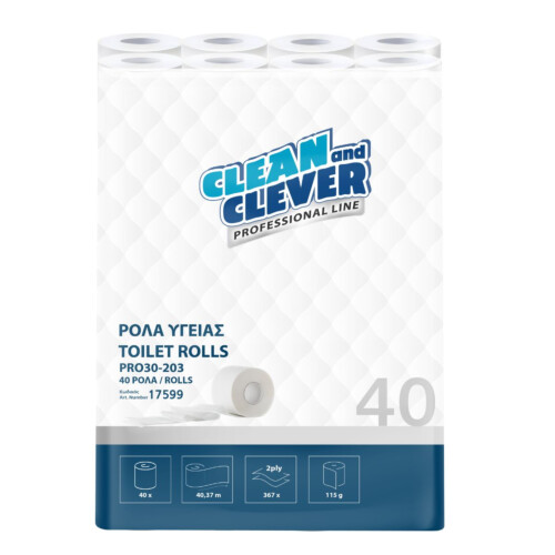 Clean&Clever Pro 30-203 ρολό υγείας λευκό 2φυλλο 40,37m
