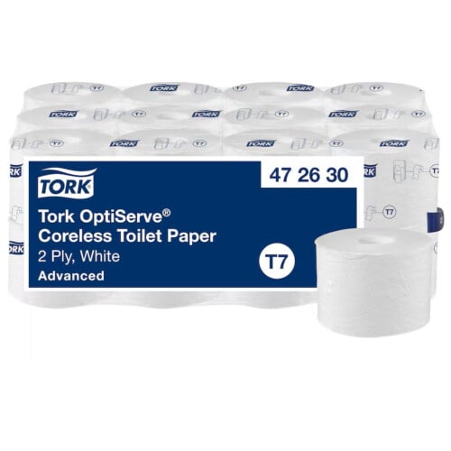 Tork® Optiserve® ρολό υγείας mid-size 2φυλλο λευκό coresless 94,3m