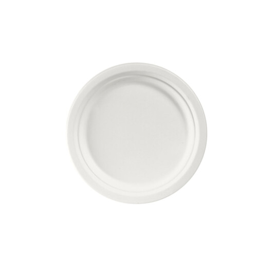 Biopak πιάτο Ø22cm bagasse στρογγυλό λευκό 50τεμ