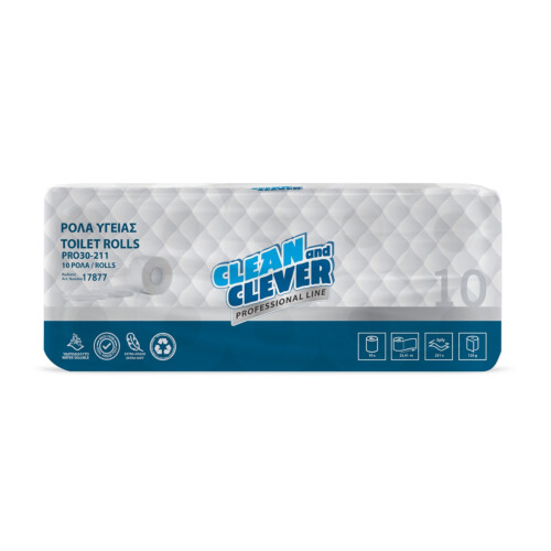 Clean&Clever Pro 30-211 ρολό υγείας λευκό 3φυλλο 25,41m