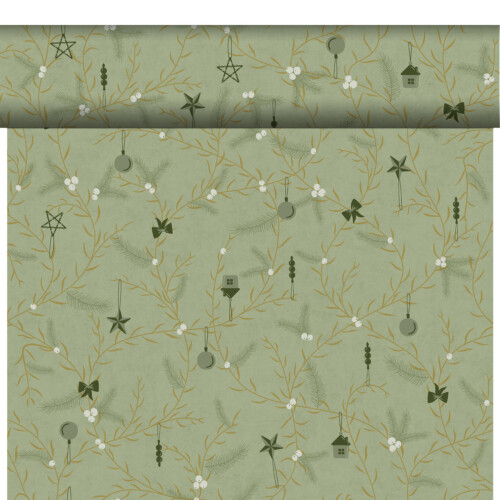Duni Bio Dunicel® Noel Pistachio ράνερ σε ρολό Airlaid με σχέδιο 0,4x24m