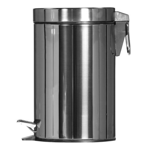 Χαρτοδοχείο Ανοξείδωτο με πεντάλ χρωμέ 3L