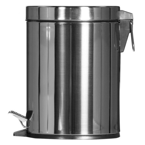 Χαρτοδοχείο Ανοξείδωτο με πεντάλ χρωμέ 5L