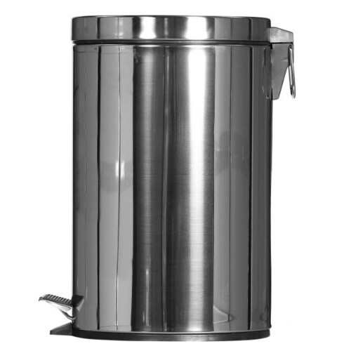 Χαρτοδοχείο Ανοξείδωτο με πεντάλ χρωμέ 20L