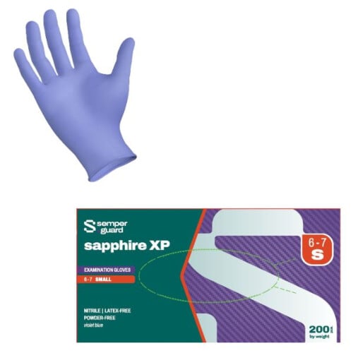 Semperguard® Sapphire XP γάντια μιας χρήσης νιτριλίου χωρίς πούδρα μοβ S 200τεμ