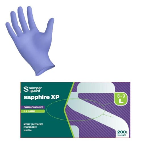 Semperguard® Sapphire XP  γάντια μιας χρήσης νιτριλίου χωρίς πούδρα μοβ L 200τεμ