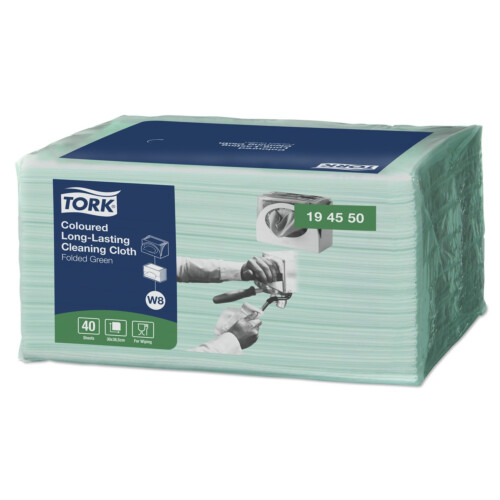 Tork® Long Lasting πράσινο βιομηχανικό πανί καθαρισμού σε φύλλα non-woven 1φυλλο 30x38,5cm 40τεμ