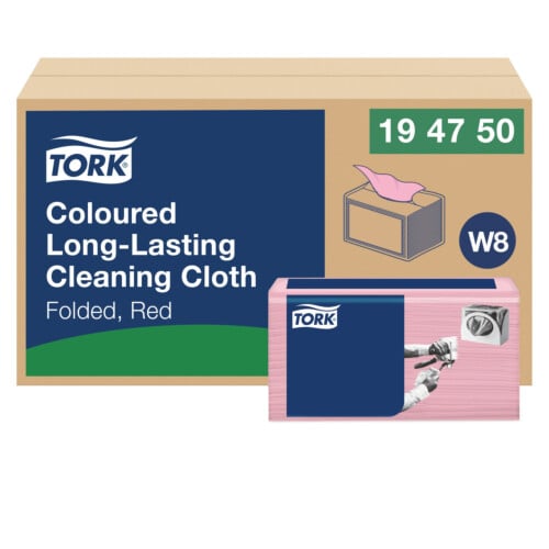 Tork® Long Lasting κόκκινο βιομηχανικό πανί καθαρισμού σε φύλλα non-woven 1φυλλο 30x38,5cm 40τεμ