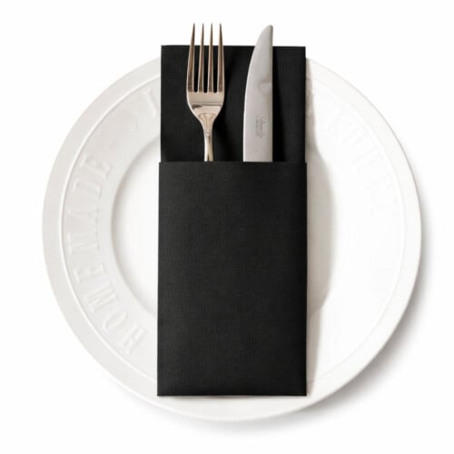 Roial Bioleaf Easy Pocket Airlaid πετσέτα φάκελος Slim μαύρη 32x40cm 50τεμ