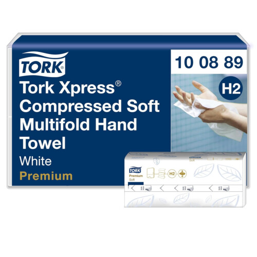 Tork Xpress® Compressed Soft χειροπετσέτα λευκή 2φυλλη Ζ-Fold 24,2x21,2cm 225τεμ