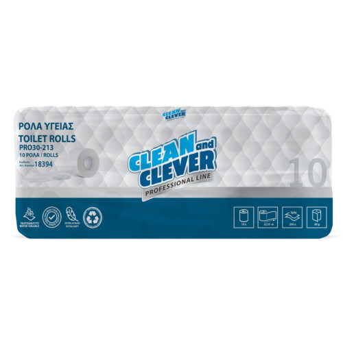 Clean&Clever ρολό υγείας λευκό 2φυλλο 22,55m
