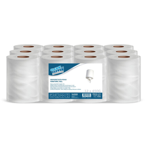 Clean&Clever χειροπετσέτα ρολό 2φυλλη, 47m, 450gr 