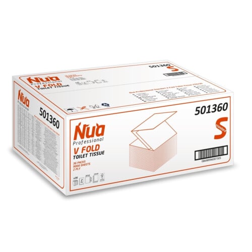 Nua Pro χαρτί υγείας σε φύλλα λευκό 2φυλλο V-fold 250τεμ