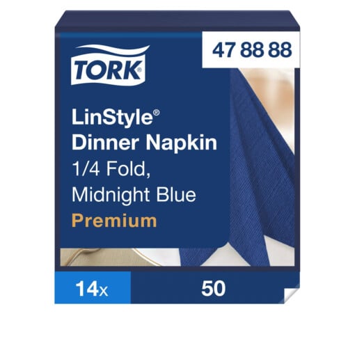 Tork Linstyle® χαρτοπετσέτα μπλε 1φυλλη 1/4 39x39cm πολυτελείας 50τεμ