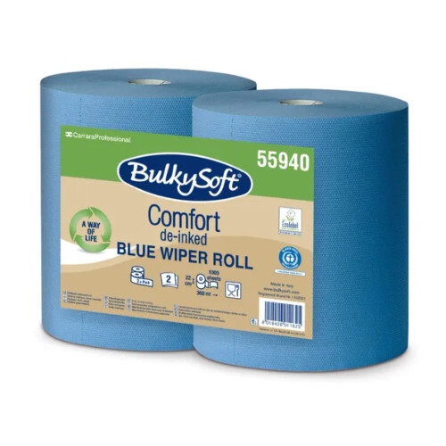 BulkySoft βιομηχανικό ρολό μπλε 2φυλλο 360m