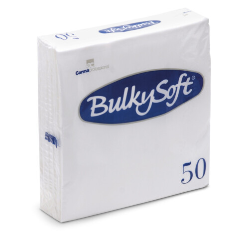 BulkySoft® χαρτοπετσέτα πολυτελείας λευκή 2φυλλη 1/8 38x38cm 50τεμ