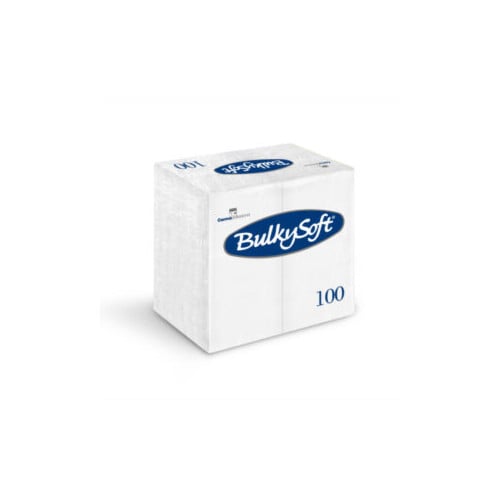 BulkySoft® χαρτοπετσέτα πολυτελείας λευκή 2φυλλη 1/8 33x33cm 100τεμ