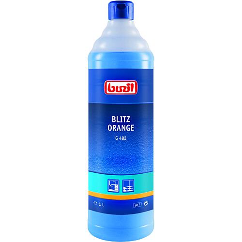 Buzil Blitz Orange G482 υγρό καθαριστικό γενικής χρήσης με αλκοόλη με άρωμα πορτοκαλιού με αλκοόλη 1L