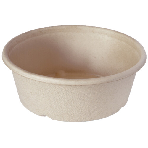 Biopak Classic σκεύος φαγητού bagasse στρογγυλό καφέ 600ml 40τεμ
