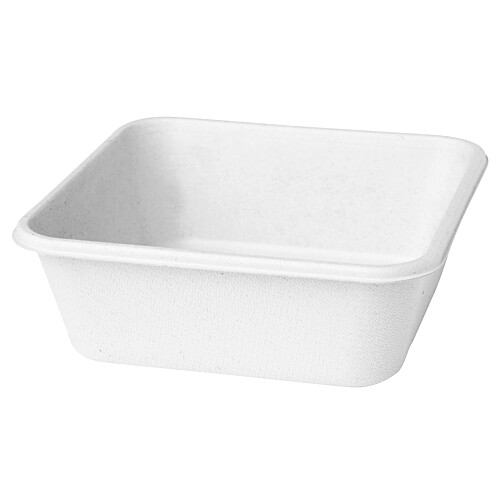 Biopak Classic bagasse σκεύος φαγητού τετράγωνο λευκό 900ml 40τεμ