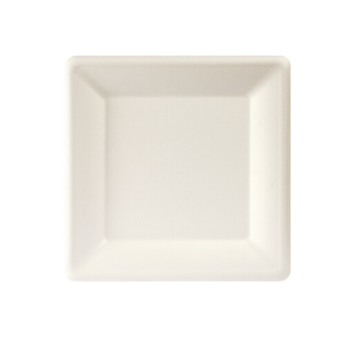 Biopak πιάτο bagasse τετράγωνο 26x26cm λευκό