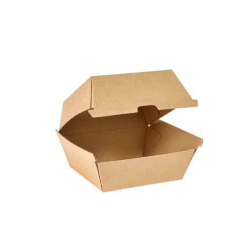 Biopak Clambox κουτί για burger καφέ χάρτινο με καπάκι τετράγωνο 500ml 55τεμ 