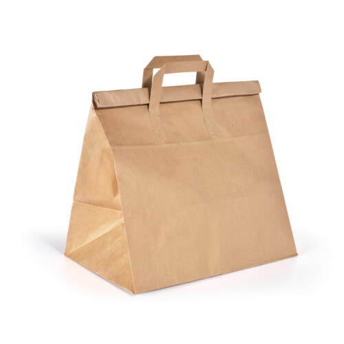 Biopak τσάντα μεταφοράς με χερούλια σε φυσική απόχρωση χάρτινη 32x21x34cm