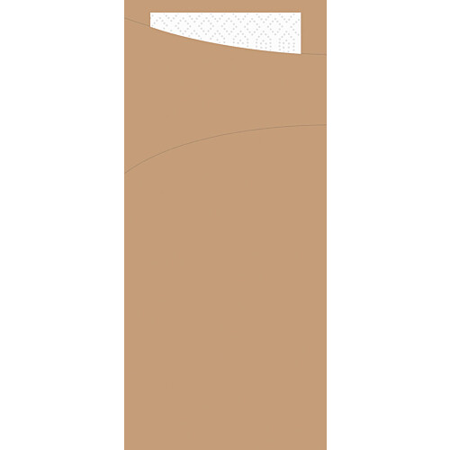 Duni Sacchetto Ecoecho® θήκη μαχαιροπίρουνου kraft με λευκή χαρτοπετσέτα 1/12 8,5x19cm 100τεμ